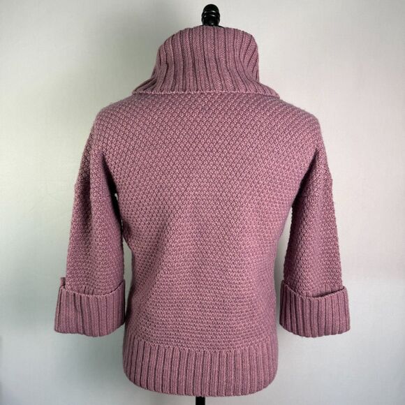 Talbots Petites Cowl Neck Cable Knit Sweater, Lavender Wool Alpaca Sz. Sm 2/$50 - Picture 2 of 11